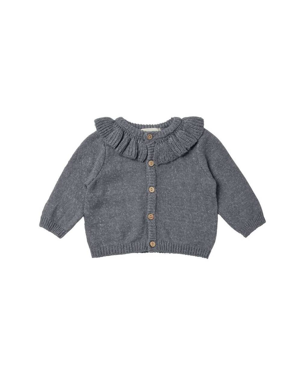 NEW QUINCY MAE girls ruffle cardigan in navy heather